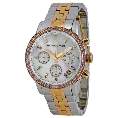 Michael Kors Ritz Chronograph Mother of Pearl Dial Ladies 